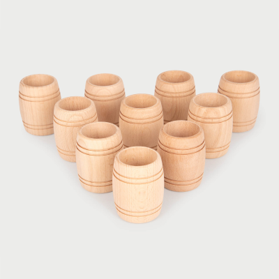 73942 tickit Natural Wooden Barrels - Pk10