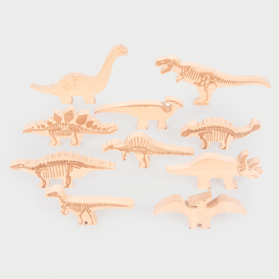 74061 tickit Wooden Dinosaur Blocks - Pk10