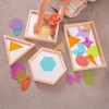 Wooden Shape Mirror Trays - Pk4