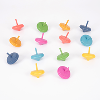 73995 tickit Rainbow Wooden Spinning Tops - Pk14