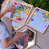 Wooden Shape Mirror Trays - Pk4