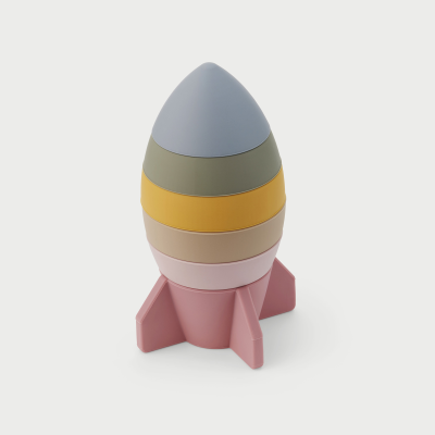 54551 tickit SiliSoft Rocket Stacker (Earth) - Pk6