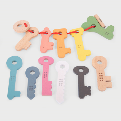 73474 tickit Rainbow Wooden Keys - Pk11 + lace