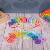 73564 tickit Rainbow Wooden Lacing Shapes - 28 pieces + 1 lace.
