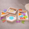 Wooden Shape Mirror Trays - Pk4