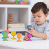 74057 tickit Rainbow Wooden Egg Cups - PK7