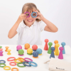73977 tickit Rainbow Wooden Rings - Pk21