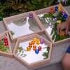 Wooden Shape Mirror Trays - Pk4