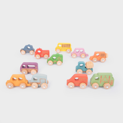 73508 tickit Rainbow Wooden Vehicles Set - Pk12
