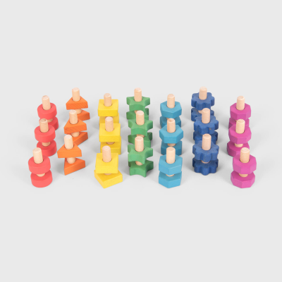 73999 tickit Rainbow Wooden Nuts & Bolts - Pk21