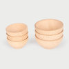 73929 tickit Natural Wooden Bowls (70mm) - Pk3