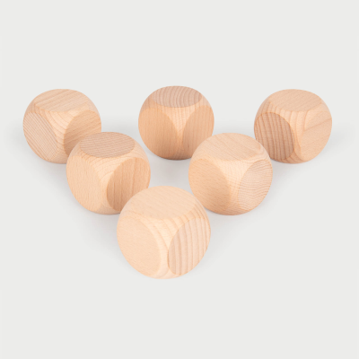 73923 tickit Natural Wooden Cubes (50mm) - Pk6
